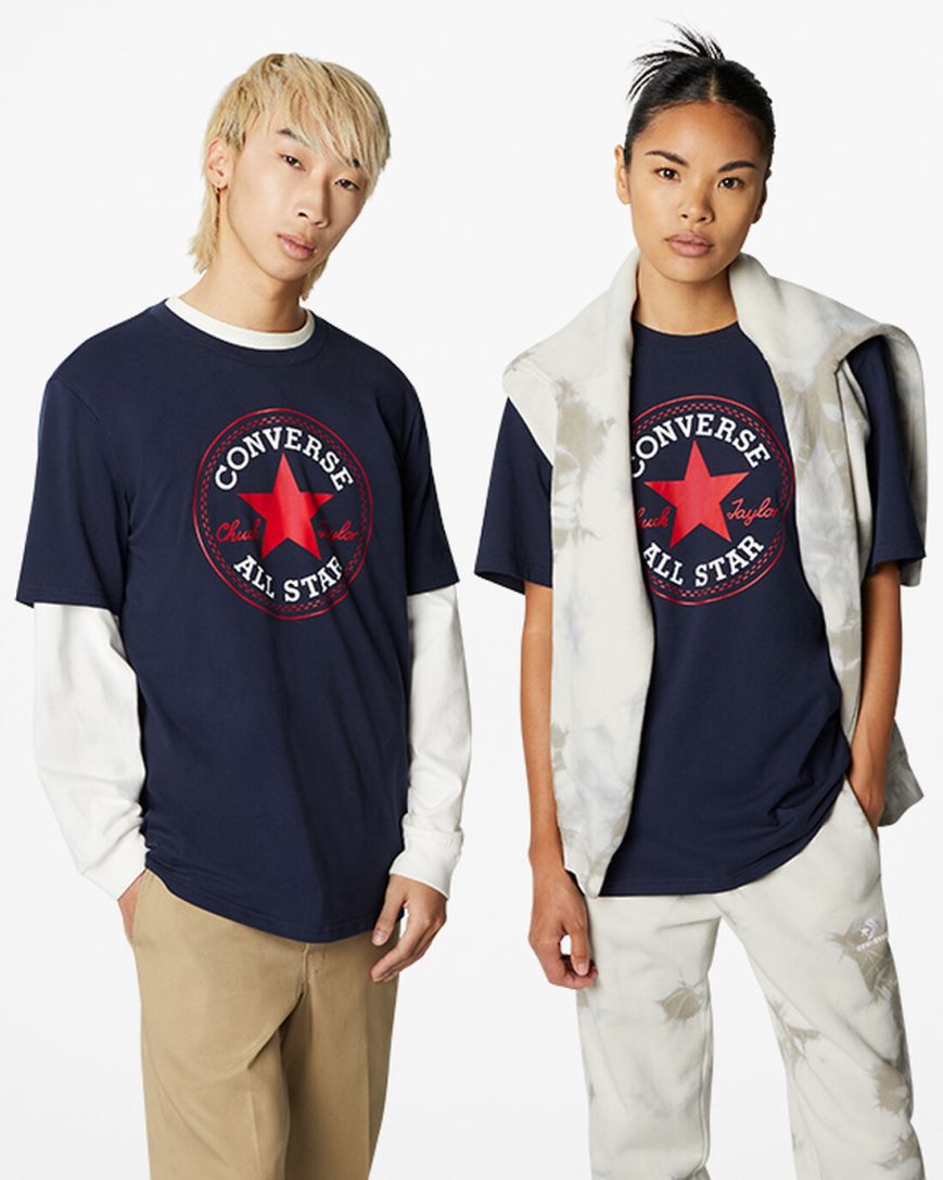 Men\'s Converse Go-To All Star Patch Standard Fit T-Shirts Obsidian | AU 534C6K